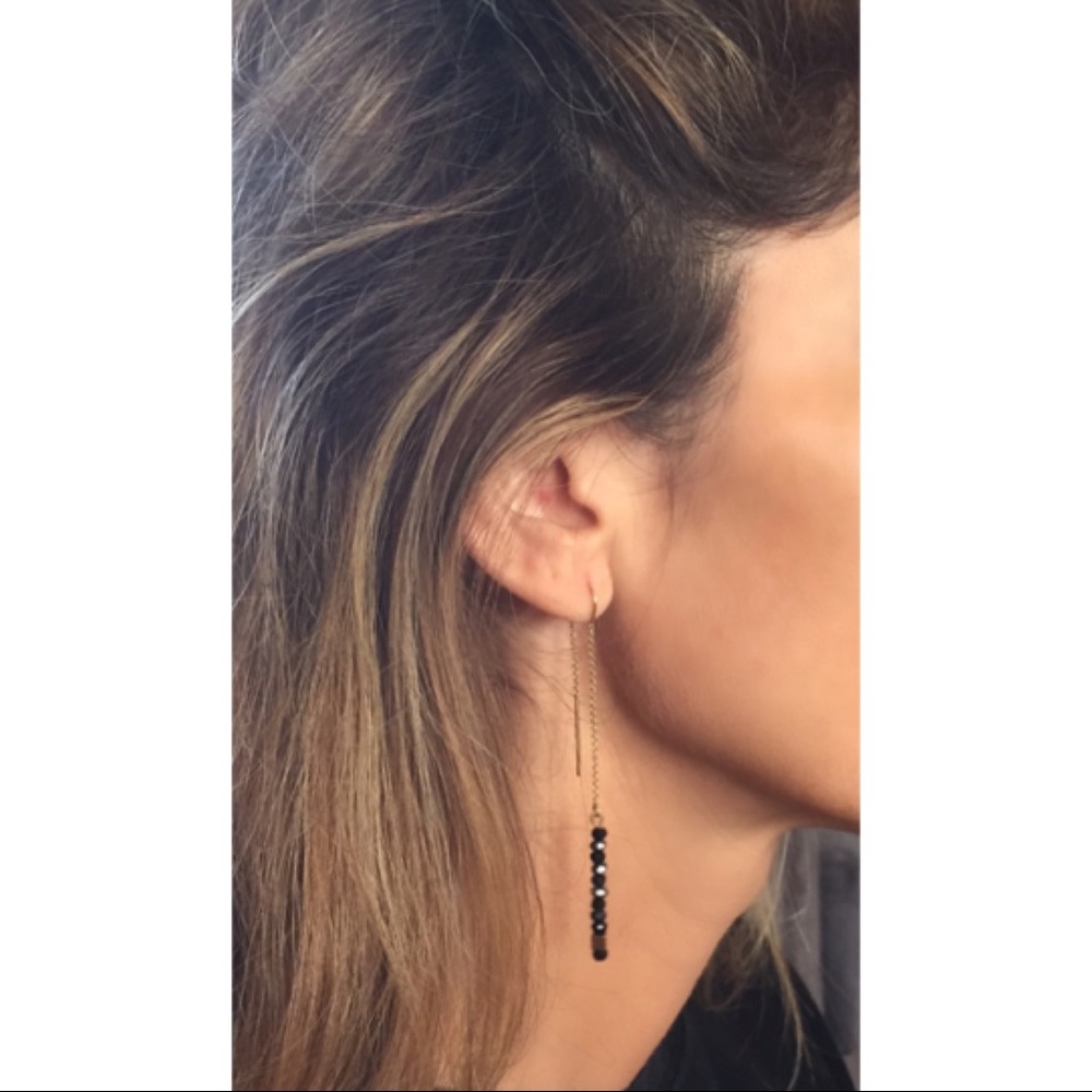 Byrufina handmade long 14k gold filled earrings